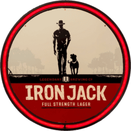 LARGE Iron Jack Larger Beer Bar Garage Wall Light Sign RED Neon