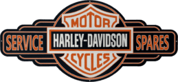 Large Harley Davidson Motor Cycles Service Here Metal Tin Wall Sign