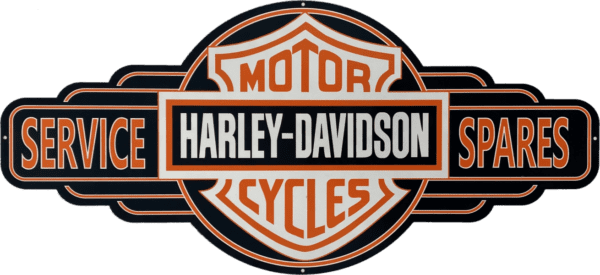 Large Harley Davidson Motor Cycles Service Here Metal Tin Wall Sign