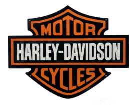 Large Harley Davidson Motor Cycles Metal Shield Wall Sign