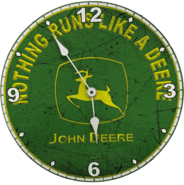 Nothing Runs Like A John Deere Mower Tractor Metal Clock Sign