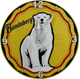 Bundaberg Rum Bundy Bear Metal Clock Sign