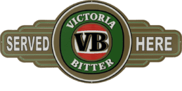 Large VB Victoria Bitter Served Here Metal Tin Wall Sign