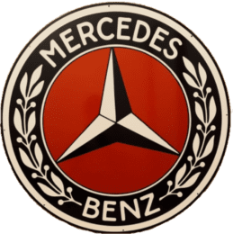 LARGE Mercedes Benz Metal Bar Sign Round Single Sided 560mm