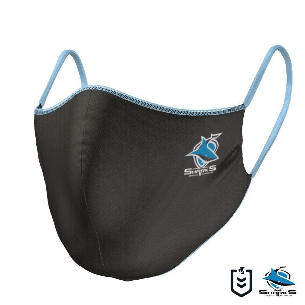 Cronulla Sharks NRL Kids Child Size Reversible Washable Face Mask 4 Cronulla Sharks NRL Kids Child Size Reversible Washable Face Mask - Image 4
