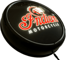 Indian Motorcycle LED Bar Lighting Wall Sign Light Button Black