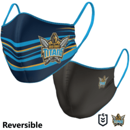 Gold Coast Titans NRL Large Adult Reversible Washable Face Mask