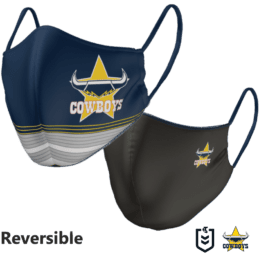 North Queensland QLD Cowboys NRL Large Adult Reversible Washable Face Mask