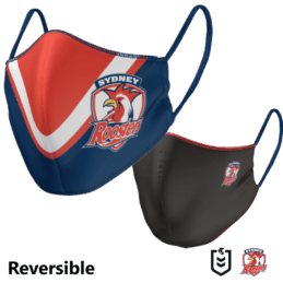 Sydney Roosters NRL Large Adult Reversible Washable Face Mask
