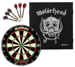 WINMAU PDS Diamond Plus Dartboard + War Pig Cabinet + Darts Set