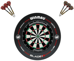 Genuine Bristle PRO STAR Dart board + Winmau Pro-Line Surround + Darts