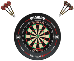 TEX PRO Bristle Professional Dart Board + Winmau Pro-Line Dartboard Surround