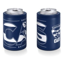 Geelong Cats AFL Insulated Stainless Steel Can Cooler with Twist Top Lid