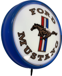 Ford Mustang Pony Badge Bar Lighting Wall Sign Light Button Light Blue
