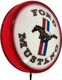 Ford Mustang Pony Badge Bar Lighting Wall Sign Light Button Red