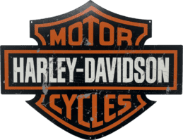Distressed Large Harley Davidson Motor Cycles Metal Shield Wall Sign