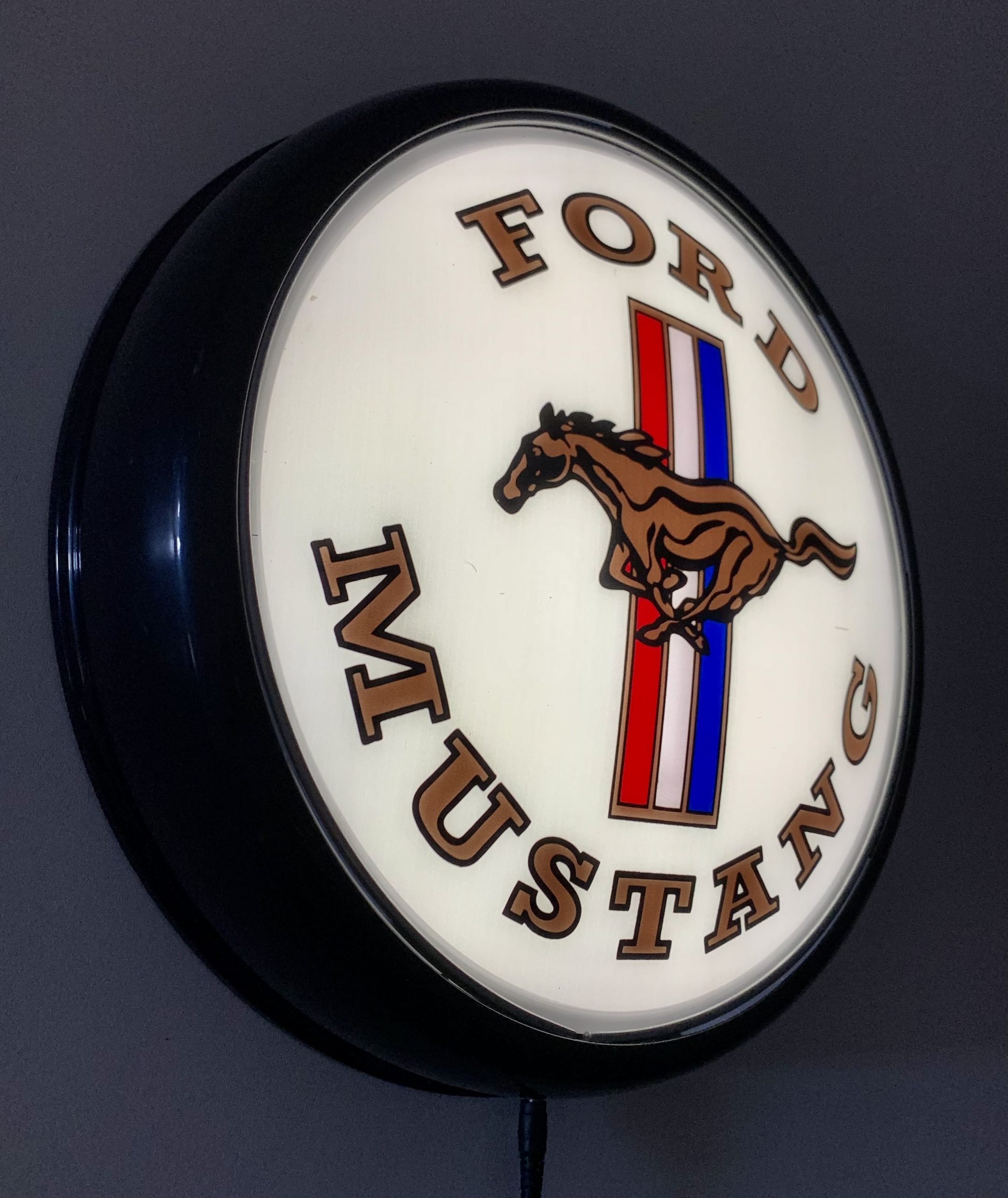 Ford Mustang Pony Badge Bar Lighting Wall Sign Light Button Black 3 Ford Mustang Pony Badge Bar Lighting Wall Sign Light Button Black - Image 3