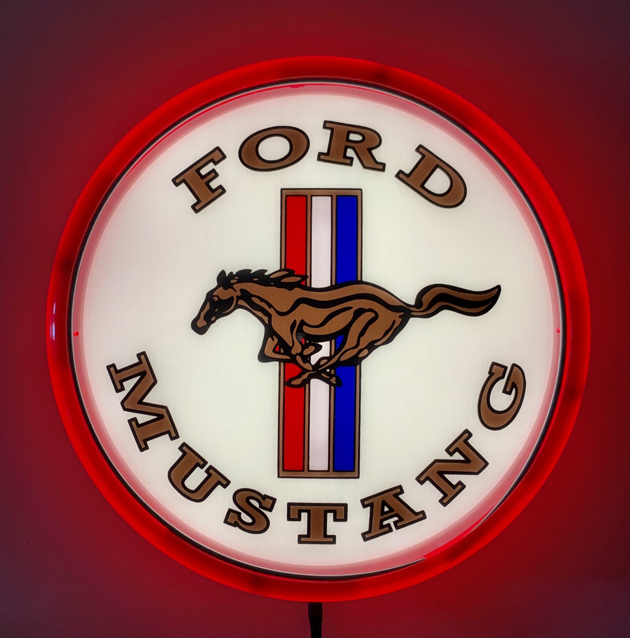 Ford Mustang Pony Badge Bar Lighting Wall Sign Light Button Red 4 Ford Mustang Pony Badge Bar Lighting Wall Sign Light Button Red - Image 4