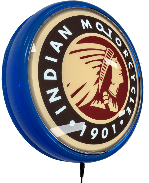 Indian Motorcycle 1901 LED Bar Lighting Wall Sign Light Button LIGHT BLUE 1 Indian Motorcycle 1901 LED Bar Lighting Wall Sign Light Button LIGHT BLUE