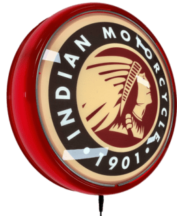 Indian Motorcycle 1901 LED Bar Lighting Wall Sign Light Button RED