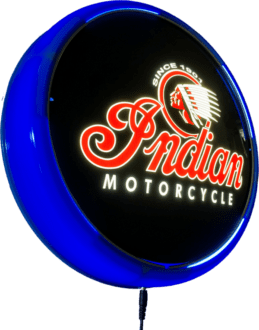 Indian Motorcycle LED Bar Lighting Wall Sign Light Button LIGHT BLUE