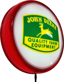 John Deere Tractor Mower Bar Lighting Wall Sign Light Button Red