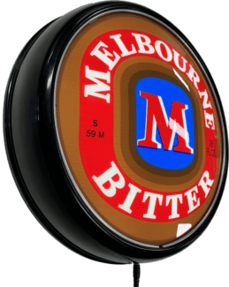 Melbourne Bitters Beer Bar Lighting Wall Sign Light Button Black