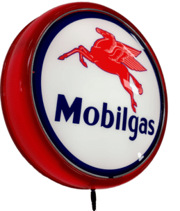 Mobilgas Mobil Fuel Petrol Bar Lighting Wall Sign Light Button Red