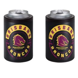 Brisbane Broncos NRL Insulated Stainless Steel Can Cooler with Twist Top Lid