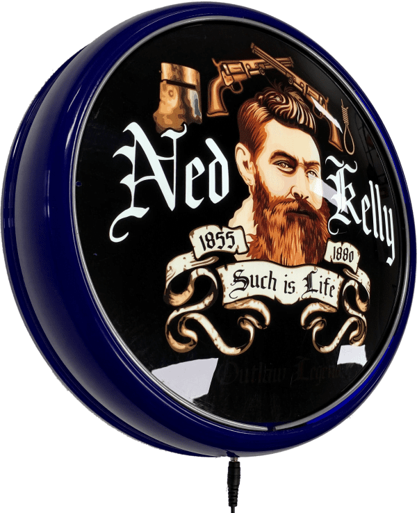 Ned Kelly Such is Life LED Bar Lighting Wall Sign Light Button Blue 1 Ned Kelly Such is Life LED Bar Lighting Wall Sign Light Button Blue