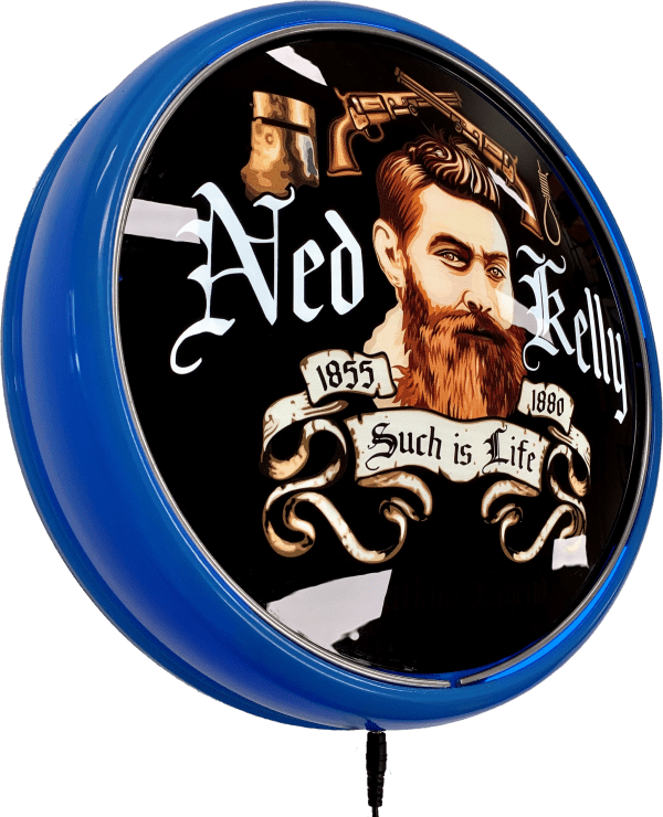 Ned Kelly Such is Life LED Bar Lighting Wall Sign Light Button Light Blue 1 Ned Kelly Such is Life LED Bar Lighting Wall Sign Light Button Light Blue