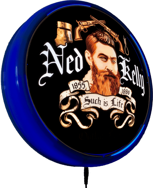 Ned Kelly Such is Life LED Bar Lighting Wall Sign Light Button Light Blue 3 Ned Kelly Such is Life LED Bar Lighting Wall Sign Light Button Light Blue - Image 3