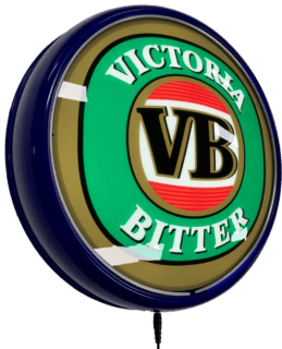 VB Victoria Bitter Beer LED Bar Lighting Wall Sign Light Button Blue