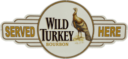 Large Wild Turkey Served Here Metal Tin Wall Sign