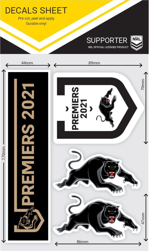 Penrith Panthers NRL 4 x Car Decal Sticker 2021 Premiers Premiership