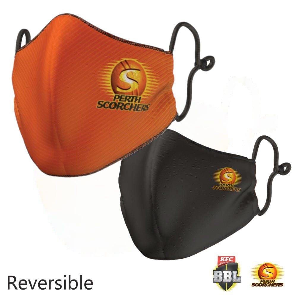 Perth Scorchers BBL Large Adult Reversible Washable Face Mask