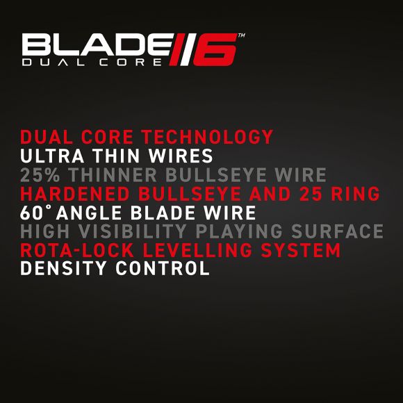 Winmau Blade 6 TRIPLE CORE Dart Board + White Printed Dartboard Surround + Darts - Image 6