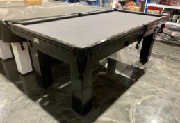 NPC Pool Table 7ft Standard Black with Black Chrome Brackets Pewter Felt