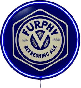 LARGE FURPHY Refreshing ALE Beer Bar Garage Wall Light Sign BLUE Neon