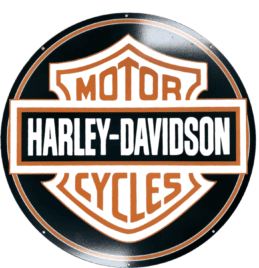 Harley Davidson Shield Metal Bar Sign Round Single Sided 560mm