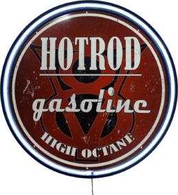 LARGE Hotrod Gasoline Bar Garage Wall Light Sign White Neon