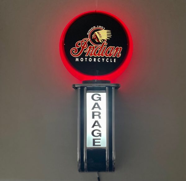 Massive Indian Motorcycle GARAGE Wall Sign Led Bar Lighting Light RED - Image 3