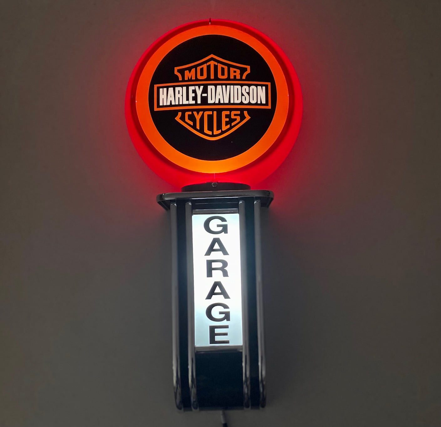 Massive Harley Davidson Shield GARAGE Wall Sign Led Bar Lighting Light RED 4 Massive Harley Davidson Shield GARAGE Wall Sign Led Bar Lighting Light RED - Image 4