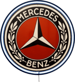 LARGE Mercedes Benz Merc Bar Garage Wall Light Sign White Neon