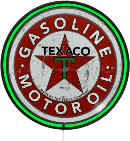 LARGE TEXACO Motor Oil Gasoline Bar Garage Wall Light Sign Green Neon