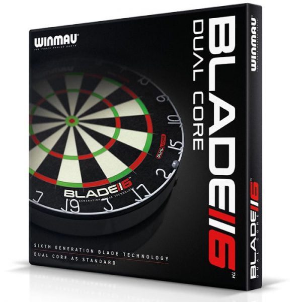 Winmau Blade 6 TRIPLE CORE Dart Board + White Printed Dartboard Surround + Darts - Image 7