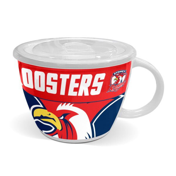 Sydney Roosters NRL TEAM Large Ceramic Soup Mug Cup with Lid