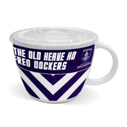 Fremantle Dockers Freo AFL Team Ceramic Soup Mug Cup with Lid