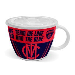 Melbourne Demons AFL Team Ceramic Soup Mug Cup with Lid
