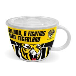 Richmond Tigers AFL Team Ceramic Soup Mug Cup with Lid